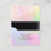 Girly Sparkly Glitter Film Roll Camera QR Code Visitekaartje (Achterkant)