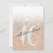 Girly Sparkly Gold White Glitter Ombre Sweet 16 Kaart (Achterkant)