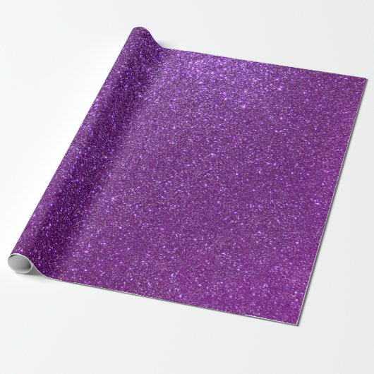 Girly Sparkly Royal Paars Glitter Cadeaupapier (Uitgerold)