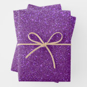 Girly Sparkly Royal Paars Glitter Inpakpapier Vel (In situ)