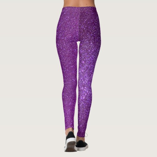 Girly Sparkly Royal Paars Glitter Leggings (Achterkant)