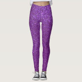 Girly Sparkly Royal Paars Glitter Leggings (Voorkant)
