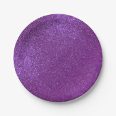 Girly Sparkly Royal Paars Glitter Papieren Bordje (Voorkant)