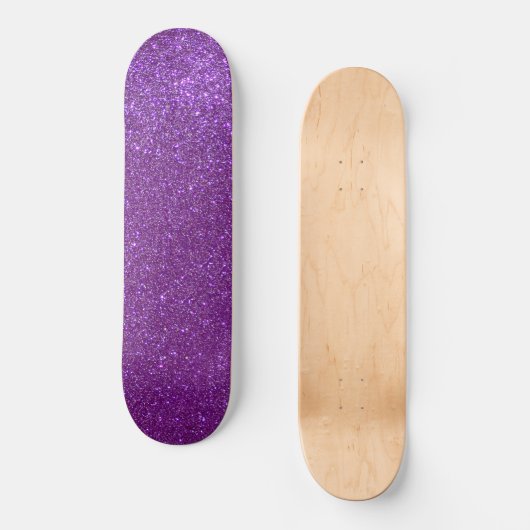 Girly Sparkly Royal Paars Glitter Persoonlijk Skateboard (Voorkant)