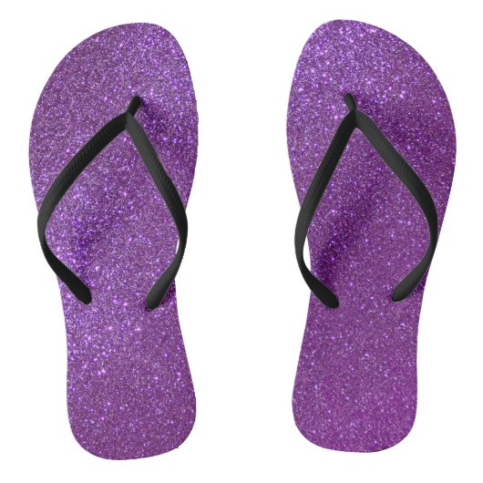 Girly Sparkly Royal Paars Glitter Teenslippers (Voetbed)
