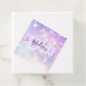 Girly Sparkly Unicorn Rainbow Hearts Monogram Bedankjes Labels (In situ)