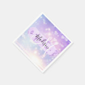 Girly Sparkly Unicorn Rainbow Hearts Monogram Servet (Hoek)