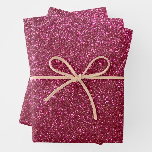 Girly Sparkly Wine Burgundy Red Glitter Inpakpapier Vel (In situ)