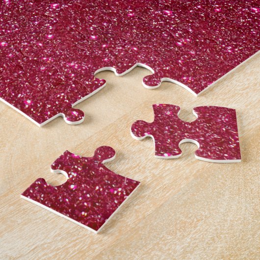 Girly Sparkly Wine Burgundy Red Glitter Legpuzzel (Zijkant)