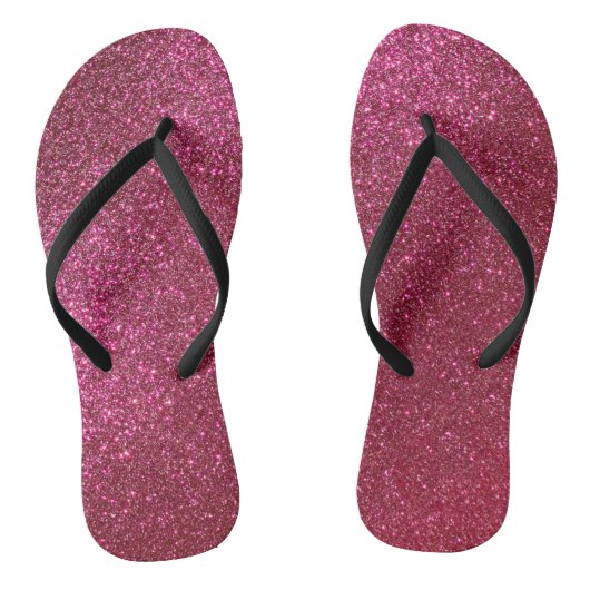 Girly Sparkly Wine Burgundy Red Glitter Teenslippers (Voetbed)