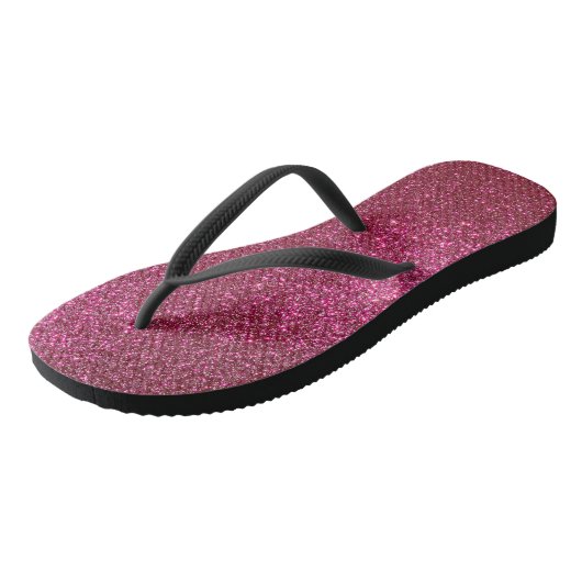 Girly Sparkly Wine Burgundy Red Glitter Teenslippers (Schuin)