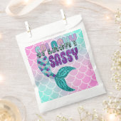 Girly Splashy Sassy Pink Paars Green Mermaid Tail Bedankzakje (Geknipt)
