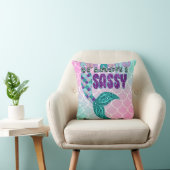 Girly Splashy Sassy Pink Paars Green Mermaid Tail Kussen (Stoel)