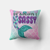 Girly Splashy Sassy Pink Paars Green Mermaid Tail Kussen (Achterkant)