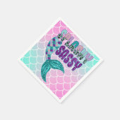 Girly Splashy Sassy Pink Paars Green Mermaid Tail Servet (Hoek)