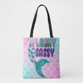 Girly Splashy Sassy Pink Paars Green Mermaid Tail Tote Bag (Voorkant)