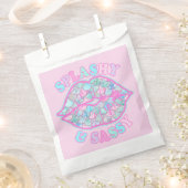 Girly Splashy & Sassy Pink Turquoise Mermaid Kiss Bedankzakje (Geknipt)