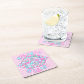 Girly Splashy & Sassy Pink Turquoise Mermaid Kiss Kartonnen Onderzetters (Insitu)