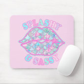 Girly Splashy & Sassy Pink Turquoise Mermaid Kiss Muismat (Met muis)