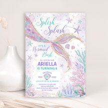 Girly Splish Mermaid Birthday Bash Party