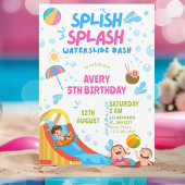 Girly Splish Splash Birthday Pool Party Birthday Kaart
