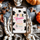 Girly Spooktacular Halloween Verjaardag Uitnodigin Kaart