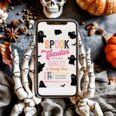 Girly Spooktacular Halloween Verjaardag Uitnodigin Kaart
