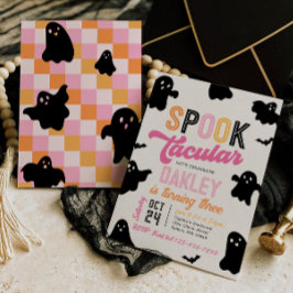 Girly Spooktacular Halloween Verjaardag Uitnodigin Kaart
