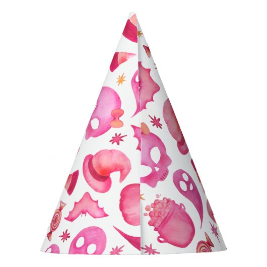 Girly Spooky One 1st Birthday Name Party Pet Feesthoedjes (Achterkant)