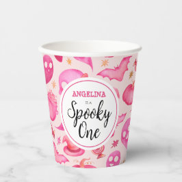 Girly Spooky One 1st Verjaardag Naam Papieren Bekers