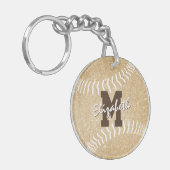 Girly Sports Gold Monogrammed Softball Bag label Sleutelhanger (Voorkant Links)