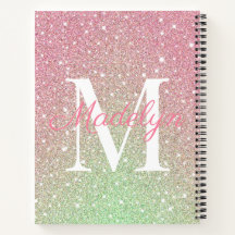 Girly sprankelt Kleurrijke Glitter Monogram Naam