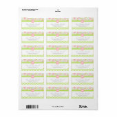 Girly Spring Floral Chevron gepersonaliseerd monog Etiket (Full Sheet)