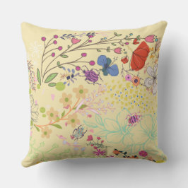 Girly Spring Floral Creme Buitenkussen