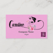 Girly Star Glitter Sparkles Elegant Pink QR Code Visitekaartje (Achterkant)