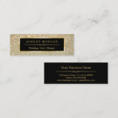 Girly Stijlvol en Mode Beauty Gold Glitter Mini Visitekaartje (Voorkant / Achterkant)