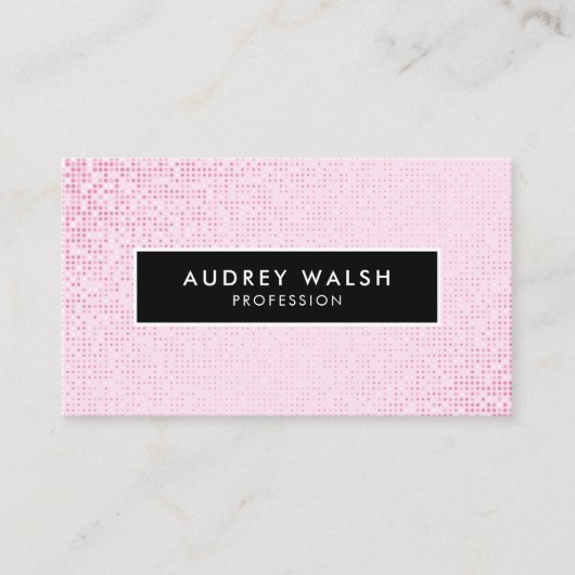 Girly Stijlvolle Faux Roze Sequin Zwart Visitekaartje (Voorkant)