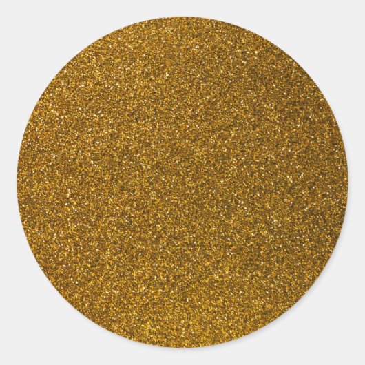 Girly Stijlvolle Gouden Glitter Fotoprint Ronde Sticker (Voorkant)