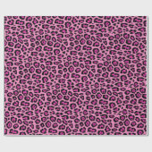 Girly stijlvolle luipaard dierenprint fuchsia roze cadeaupapier (Vlak)