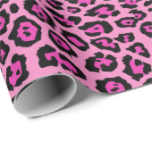 Girly stijlvolle luipaard dierenprint fuchsia roze cadeaupapier (Rol Hoek)