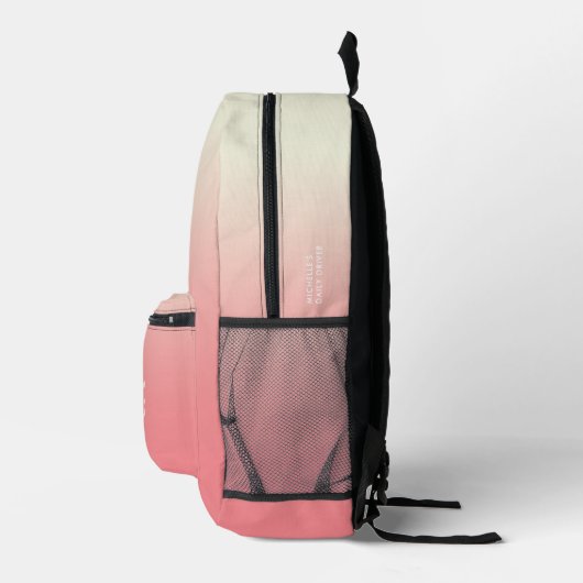 Girly Stijlvolle Perzik Roze Ombre Esthetische Zom Bedrukte Rugzak (Rechts)