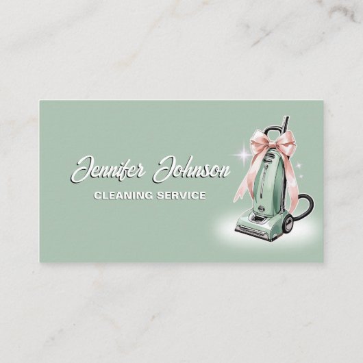 Girly Stofzuiger Huis schoonmaakdiensten Visitekaartje (Achterkant)