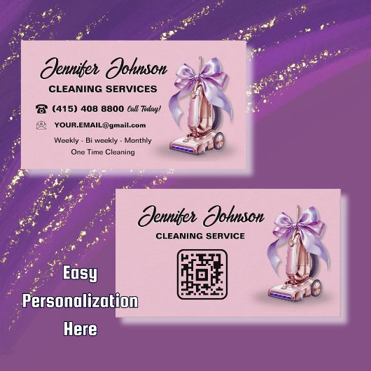 Girly Stofzuiger Huis schoonmaakdiensten Visitekaartje