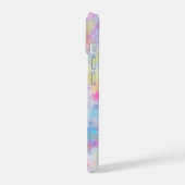 Girly Stropdas-Dye Colorful Monogram Name iPhone 15 Case (Linkerkant)