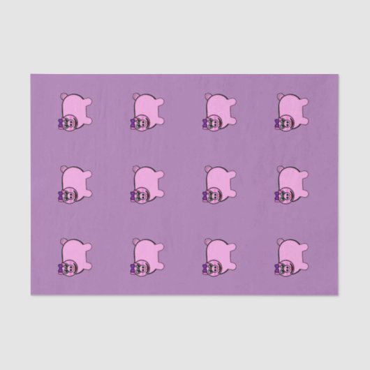 Girly Stuffed Pig Tissuepapier (Voorkant)