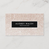 Girly Stylish Champagne roze glitter en Black Visitekaartje (Voorkant)