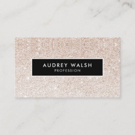 Girly Stylish Champagne roze glitter en Black Visitekaartje