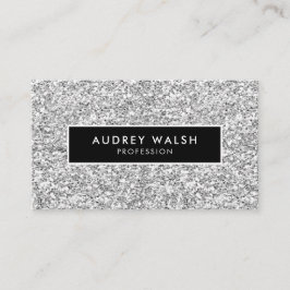 Girly Stylish Silver Glam glitter en Black Visitekaartje