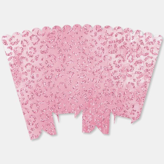  Girly Sugar Pink Glitter Luipaard Bedankdoosjes (Ongevouwen)