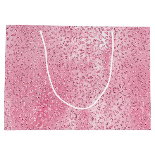  Girly Sugar Pink Glitter Luipaard Groot Cadeauzakje (Achterkant)